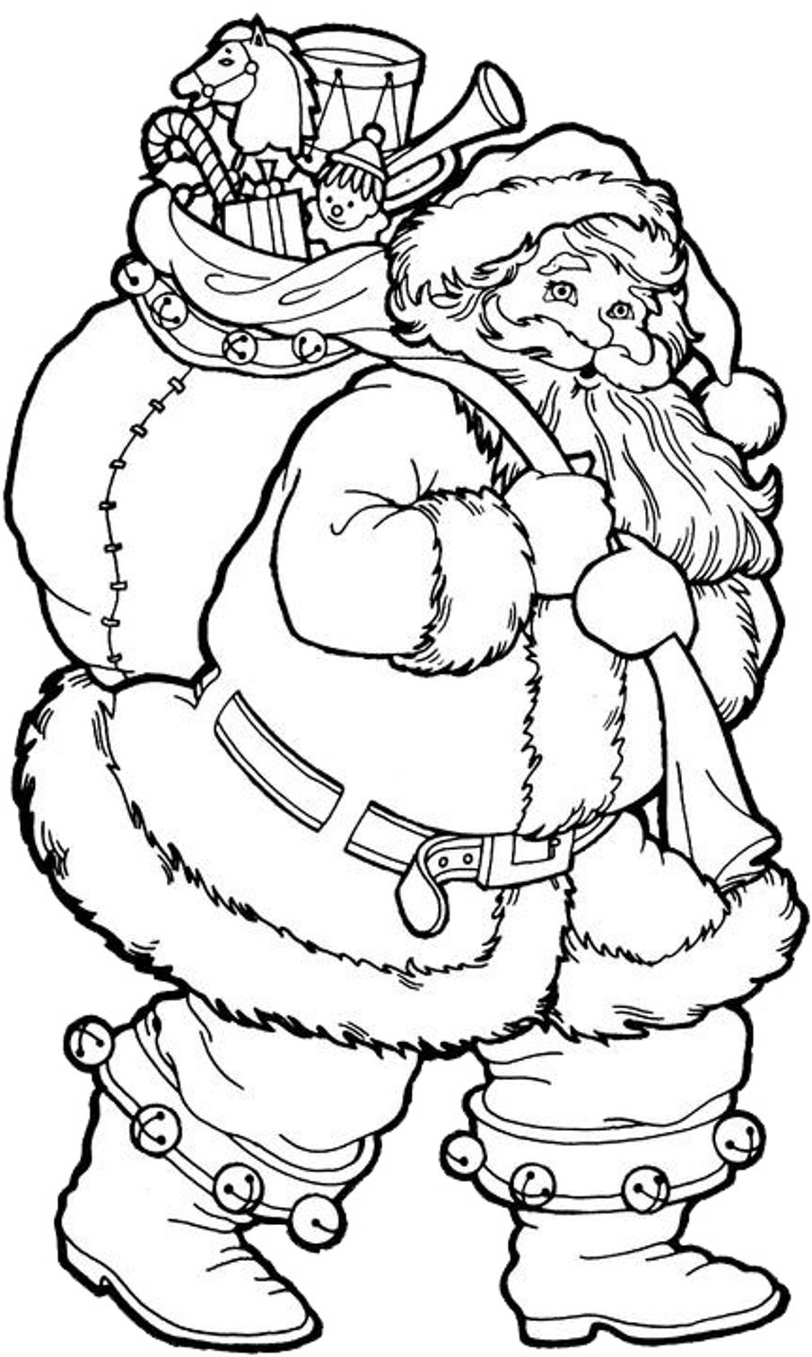 Santa Claus In Sleigh Coloring Page Santa Coloring Pages Coloringrocks