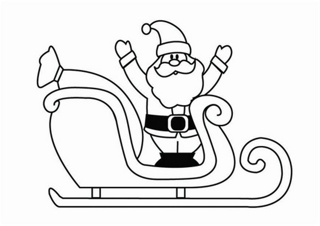 Santa Claus In Sleigh Coloring Page Santa On Sleigh Coloring Page Sled Pages Tingameday