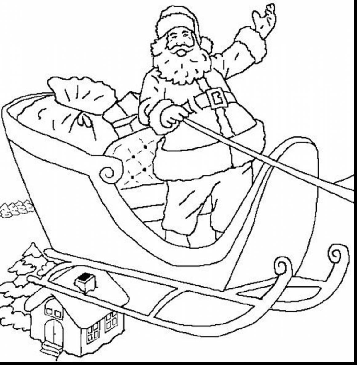 Santa Claus In Sleigh Coloring Page Santa Sled Coloring Page Chrismast And New Year
