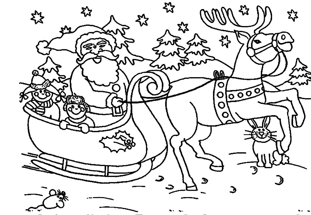 Santa Claus In Sleigh Coloring Page Santa Sleigh Coloring Page Fresh Christmas Coloring Pages For Kids
