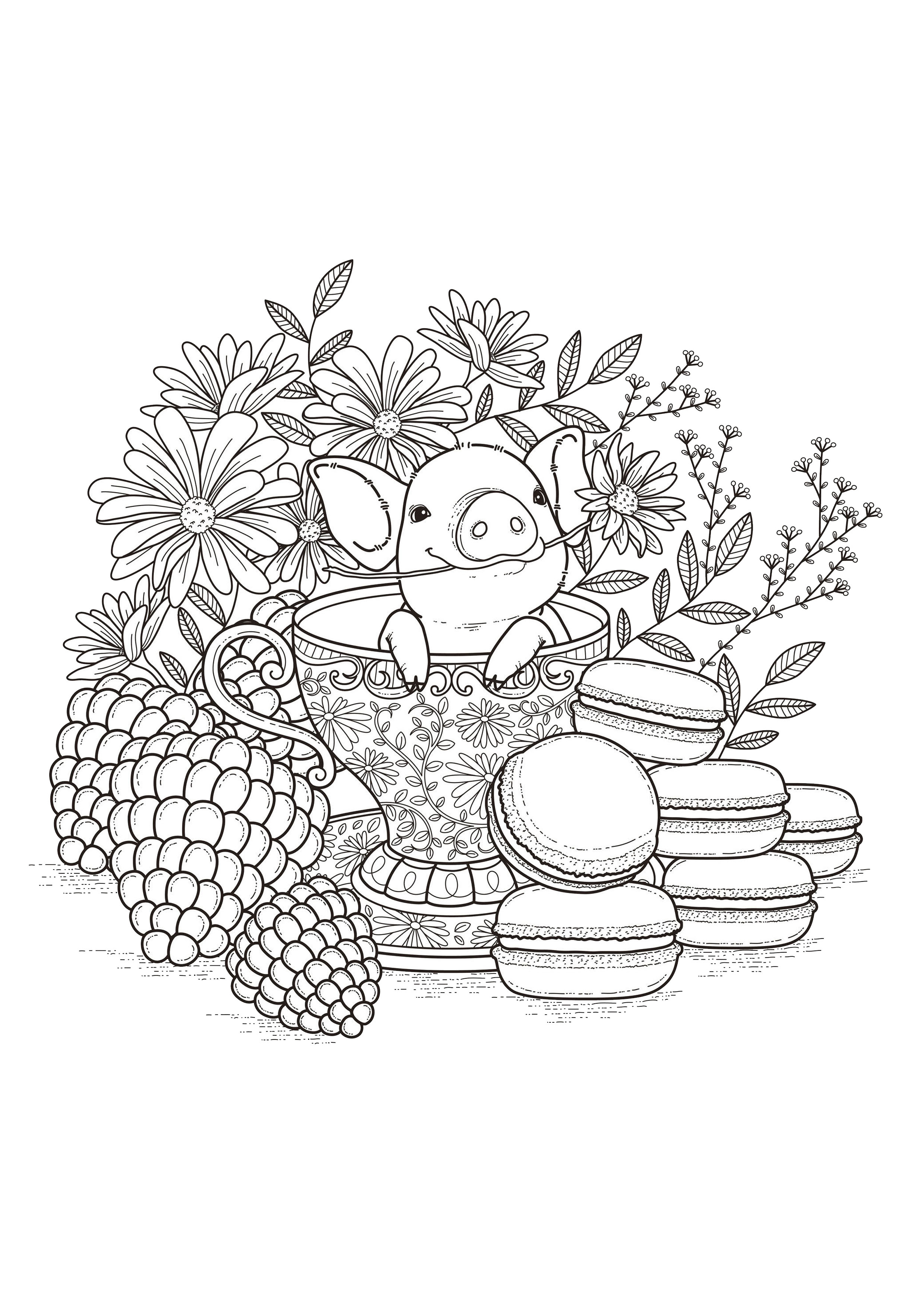Adult Coloring Pages Ba Pork Pigs Adult Coloring Pages