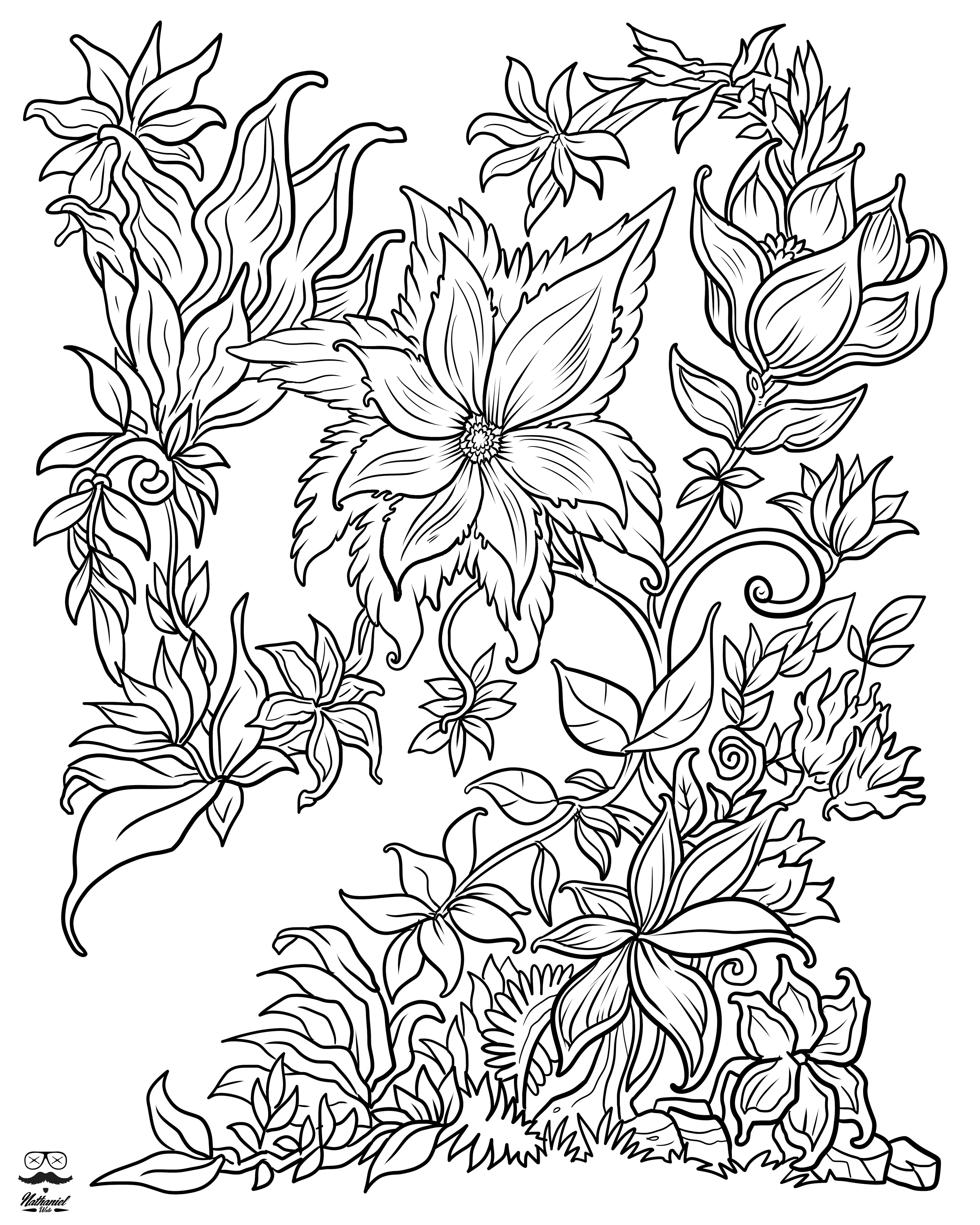 Adult Coloring Pages Floral Fantasy Digital Version Adult Coloring Book