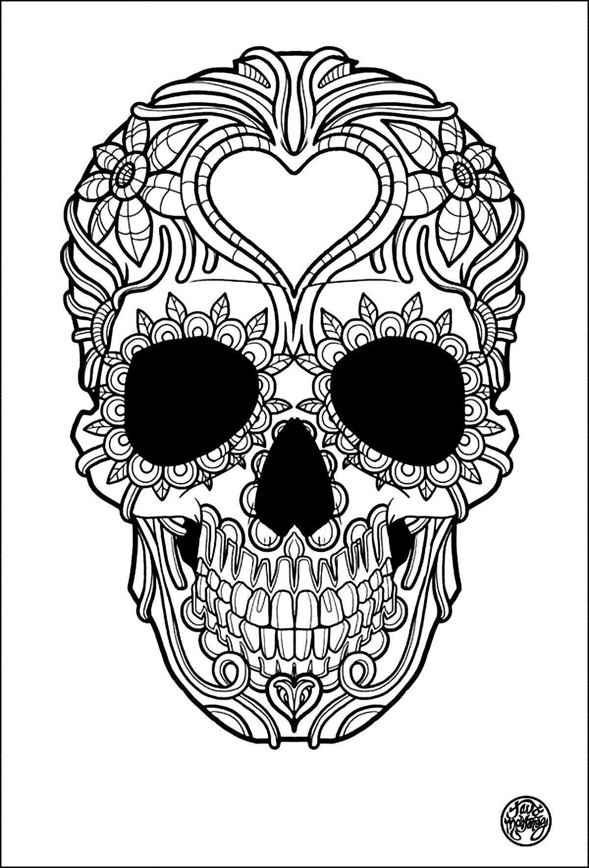 Adult Coloring Pages Tattoo Simple Skull Tattoo Tattoos Adult Coloring Pages