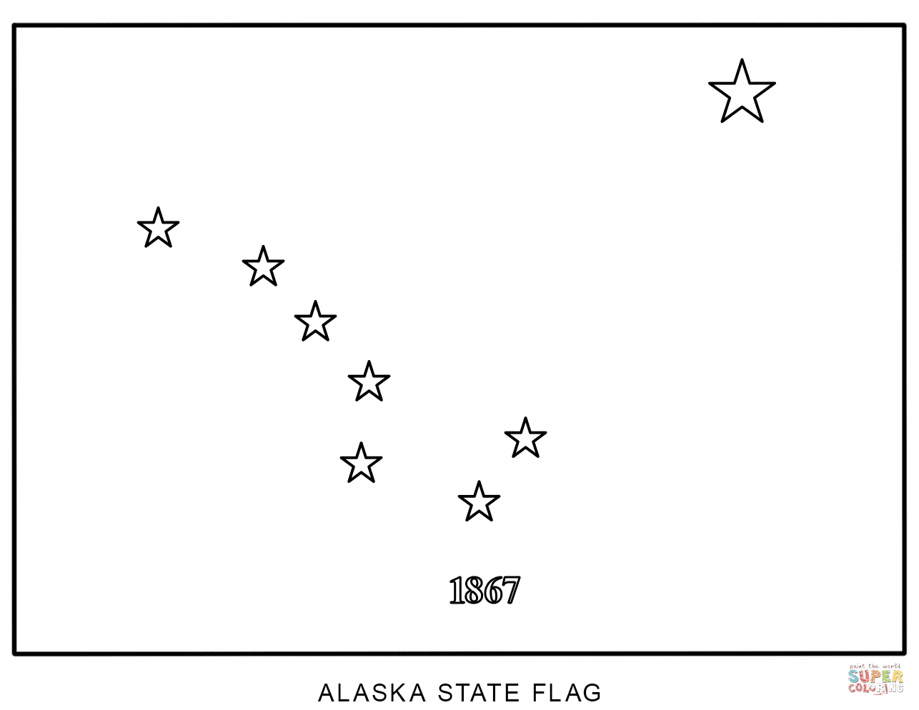 Alaska Flag Coloring Page Flag Of Alaska Coloring Page Free Printable Coloring Pages