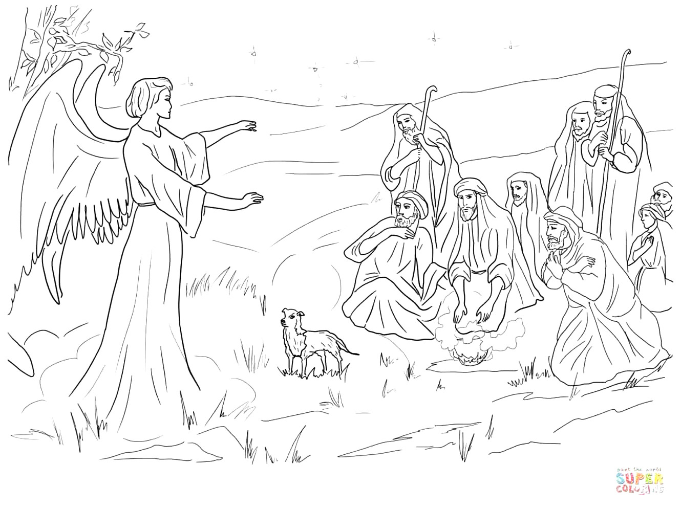 Angel Visits Joseph Coloring Page Free Christian Coloring Pages For Children And Adults Level 3