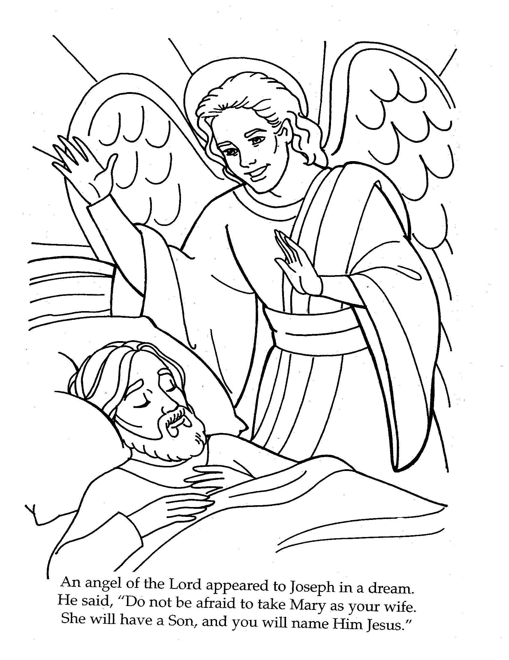 Angel Visits Joseph Coloring Page Mary Angel Gabriel Coloring Page Best Of Bible Angels Archangel