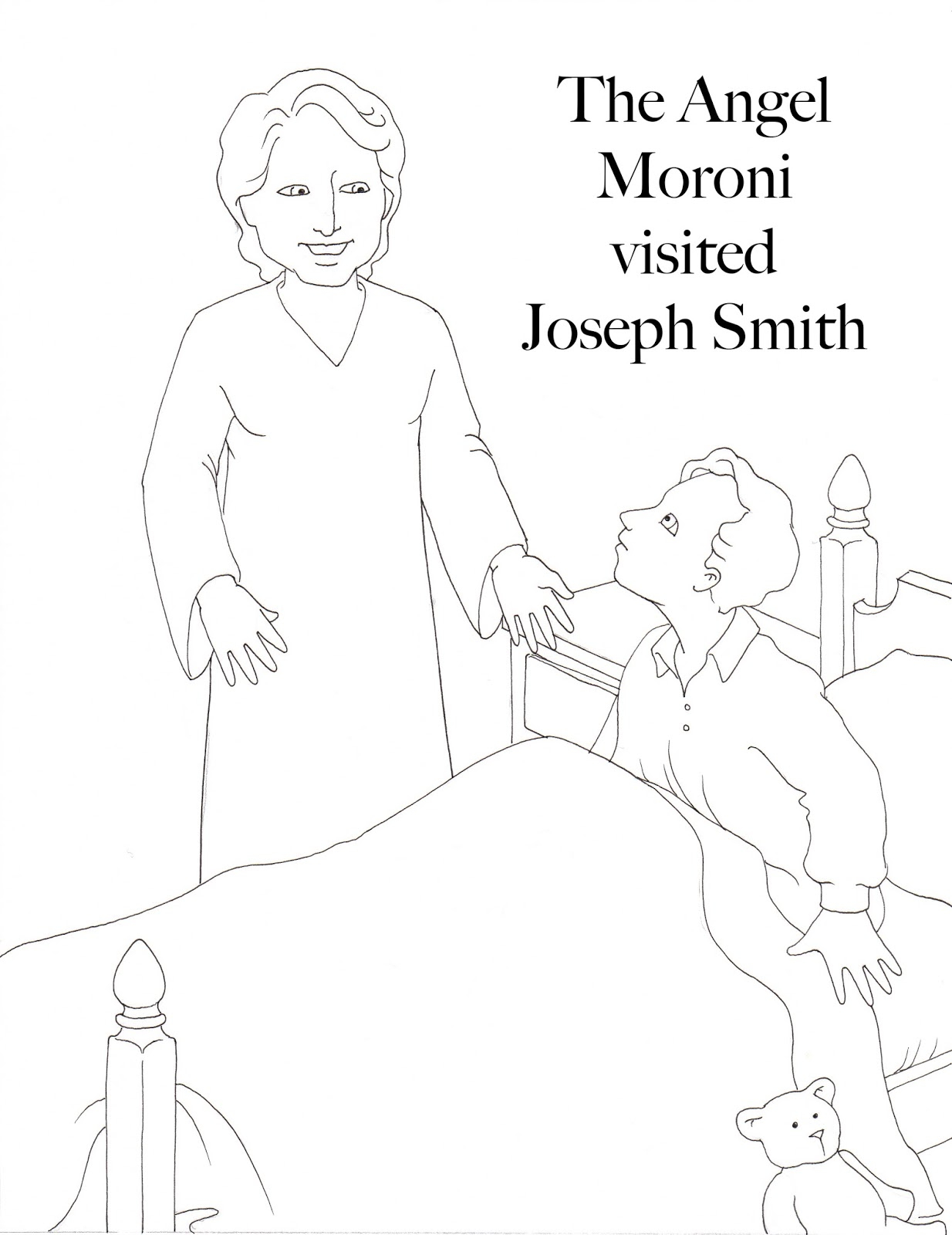 Angel Visits Joseph Coloring Page Susan Fitch Design Moroni Visits Joseph Coloring Page