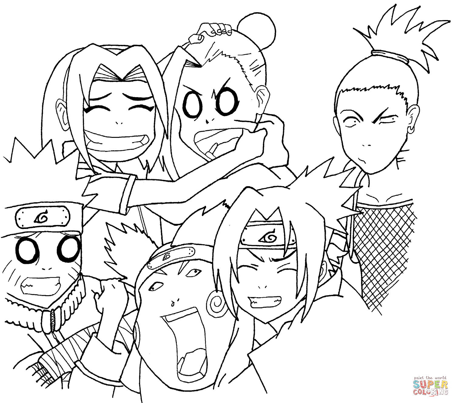 Anime Naruto Coloring Pages Naruto Squad 7 And 10 Coloring Page Free Printable Coloring Pages