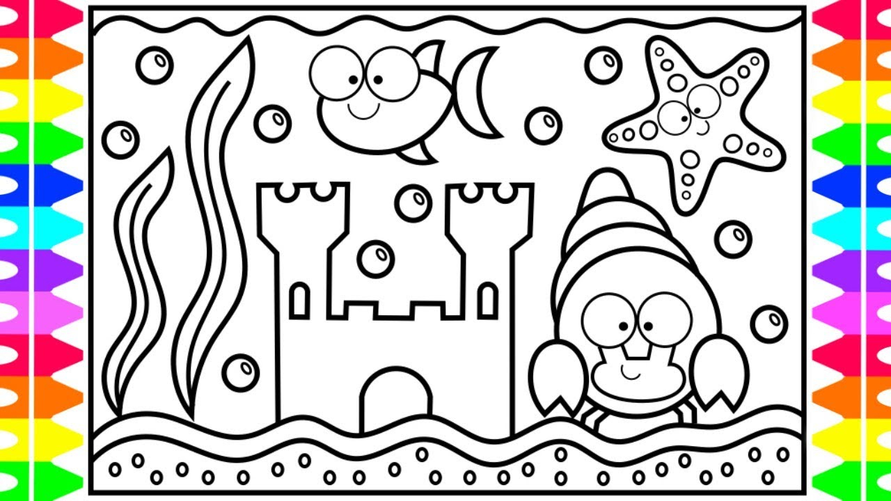 Aquarium Coloring Pages How To Draw An Aquarium For Kids Aquarium Drawing For Kids Aquarium Coloring Pages For Kids