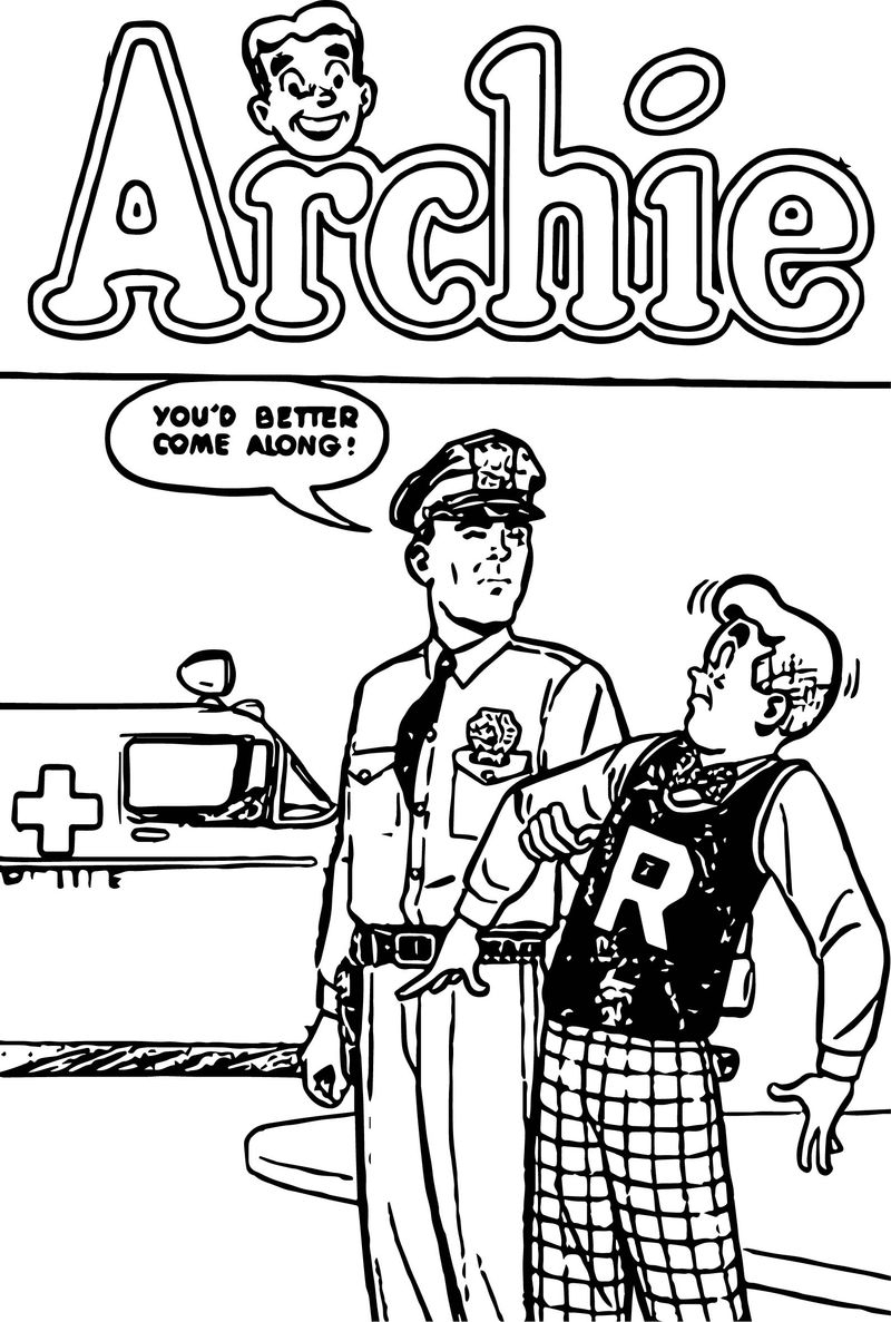 Archie Coloring Pages Archie Comics Police Coloring Page Printable Coloring Pages For Kids