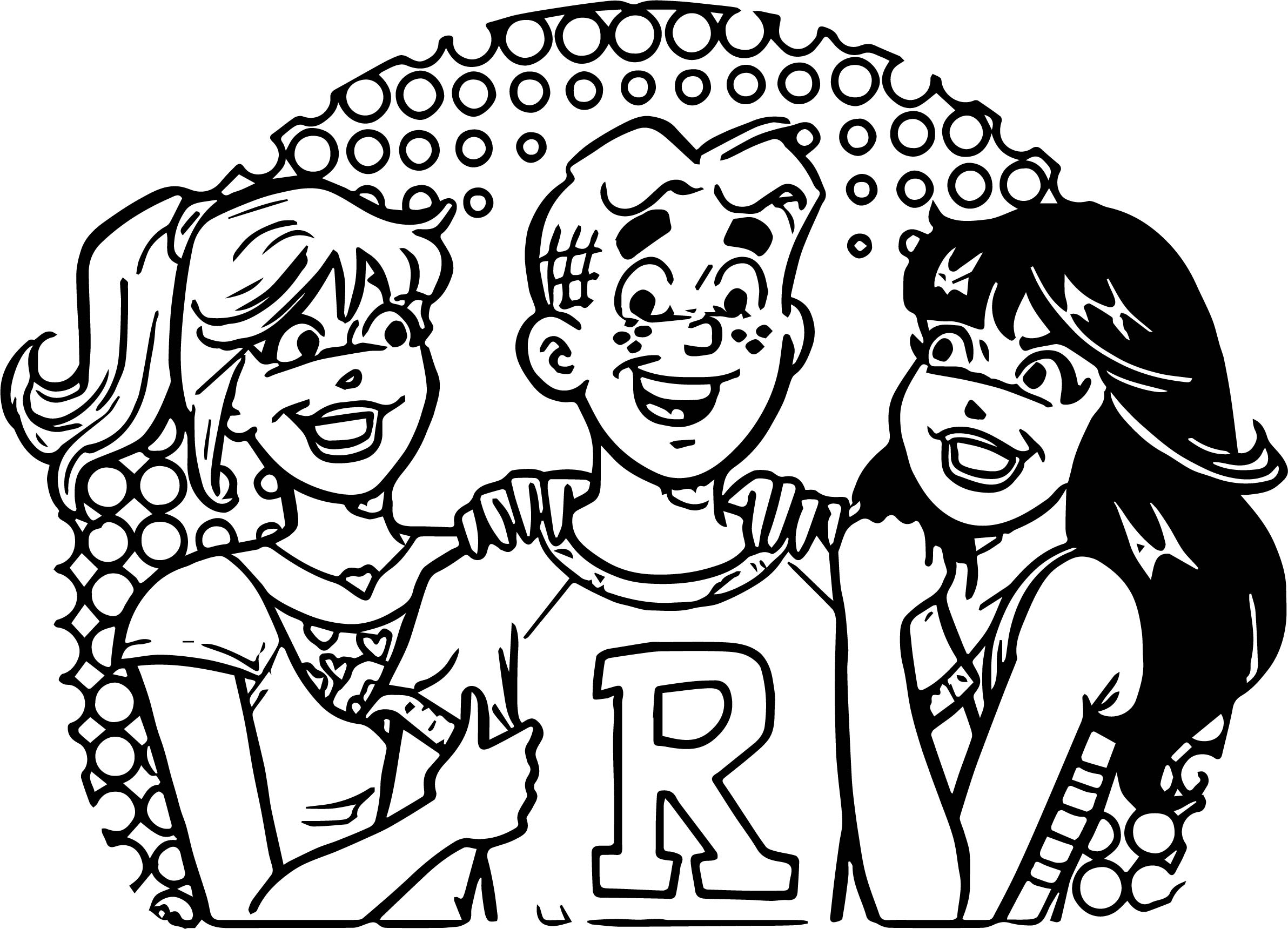 Archie Coloring Pages Archie Love Triangle Coloring Page Wecoloringpage