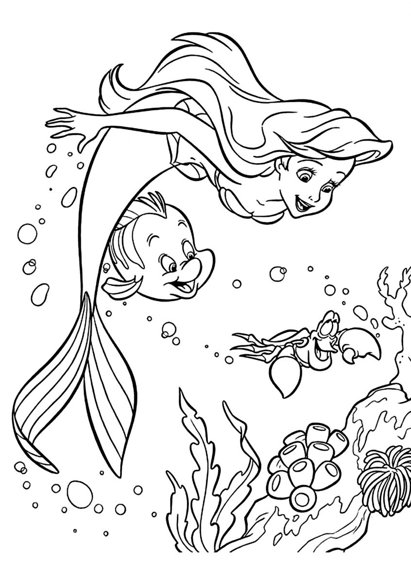 Ariel Printable Coloring Pages Coloring Princess Ariel Coloring Pages Blank To Print Save Free