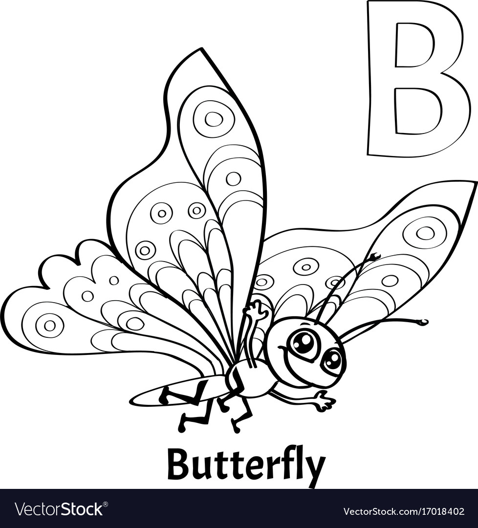 B Coloring Pages Alphabet Letter B Coloring Page Butterfly