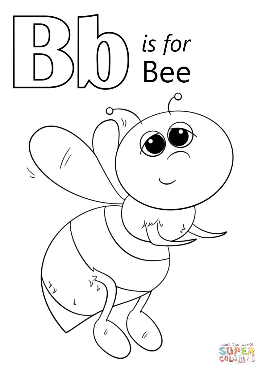 B Coloring Pages Letter B Coloring Sheets Letter B Is For Bee Coloring Page Free