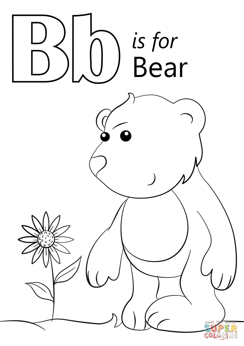 B Coloring Pages Letter B Is For Bear Coloring Page Free Printable Coloring Pages