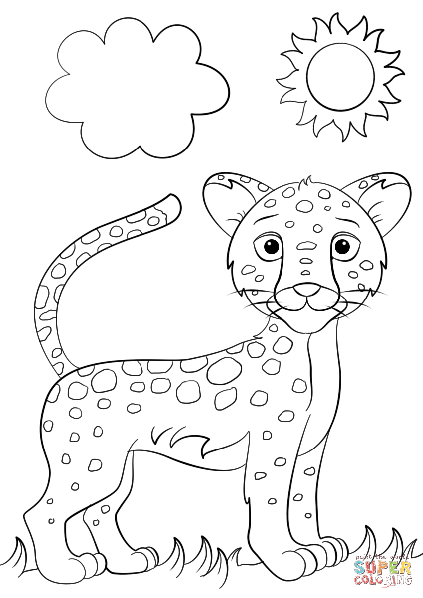 Baby Jaguar Coloring Pages Cute Cartoon Jaguar Coloring Page Free Printable Coloring Pages