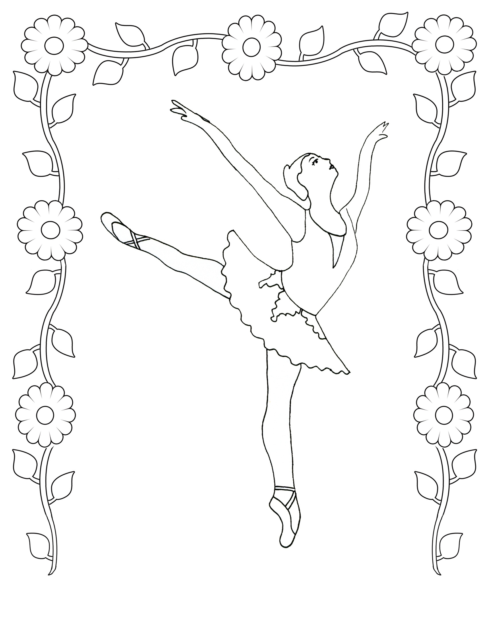 Ballerina Printable Coloring Pages Free Printable Ballet Coloring Pages For Kids