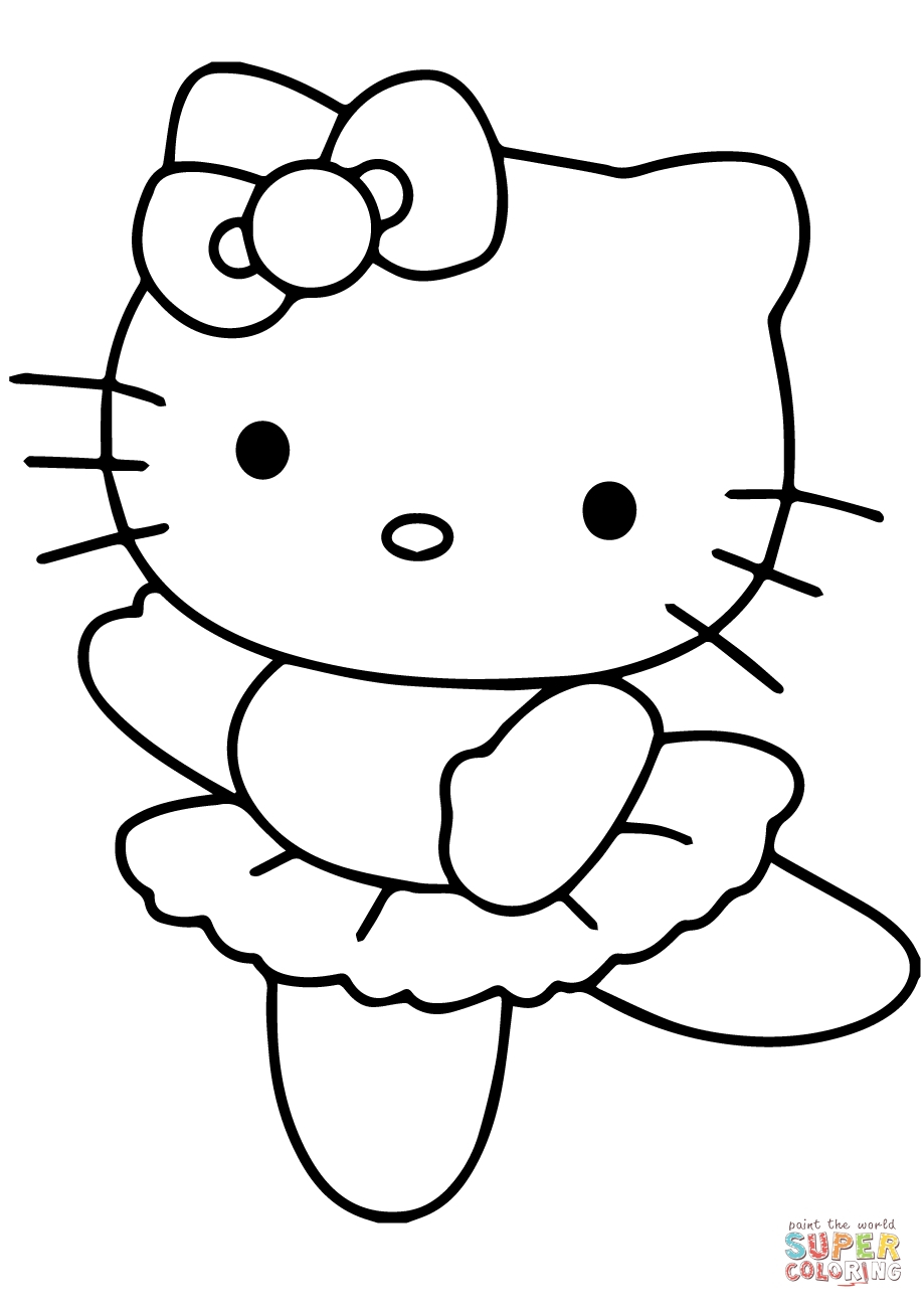 Ballerina Printable Coloring Pages Hello Kitty Angel Coloring Page With Free Printable Hello Kitty