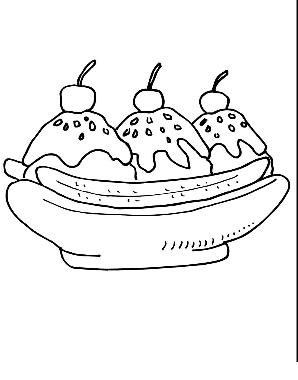 Banana Split Coloring Page Banana Split Coloring Pages Archives Page 3 Of 3 Kidcolorings
