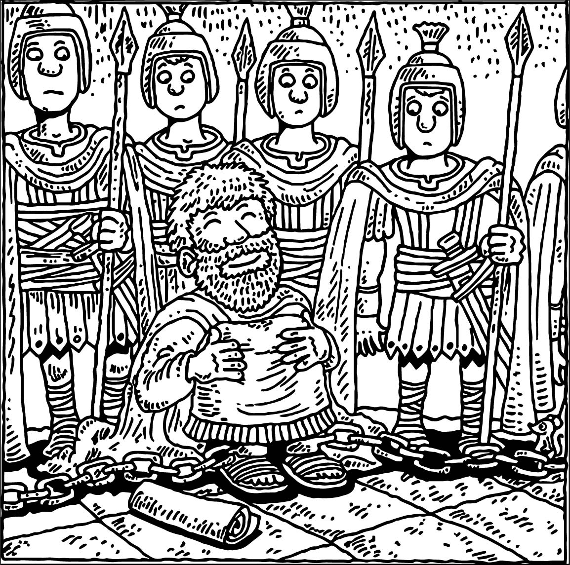 Barnabas Coloring Page Apostle Paul In Chain Coloring Page Wecoloringpage