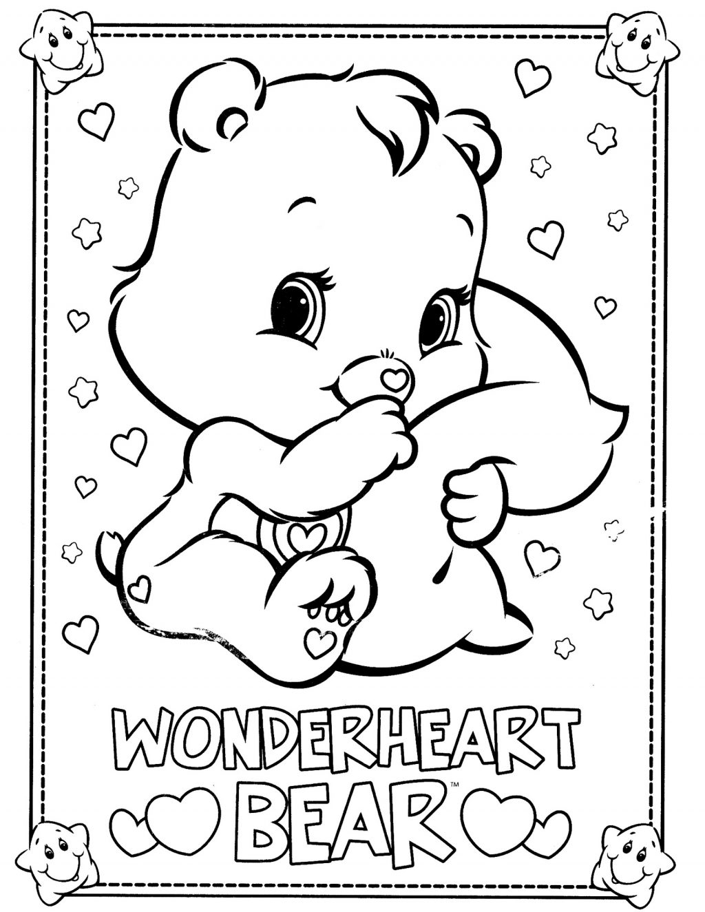 Bears Coloring Pages Coloring Page Wonderheart Bear From Care Bears Coloring Pages Book