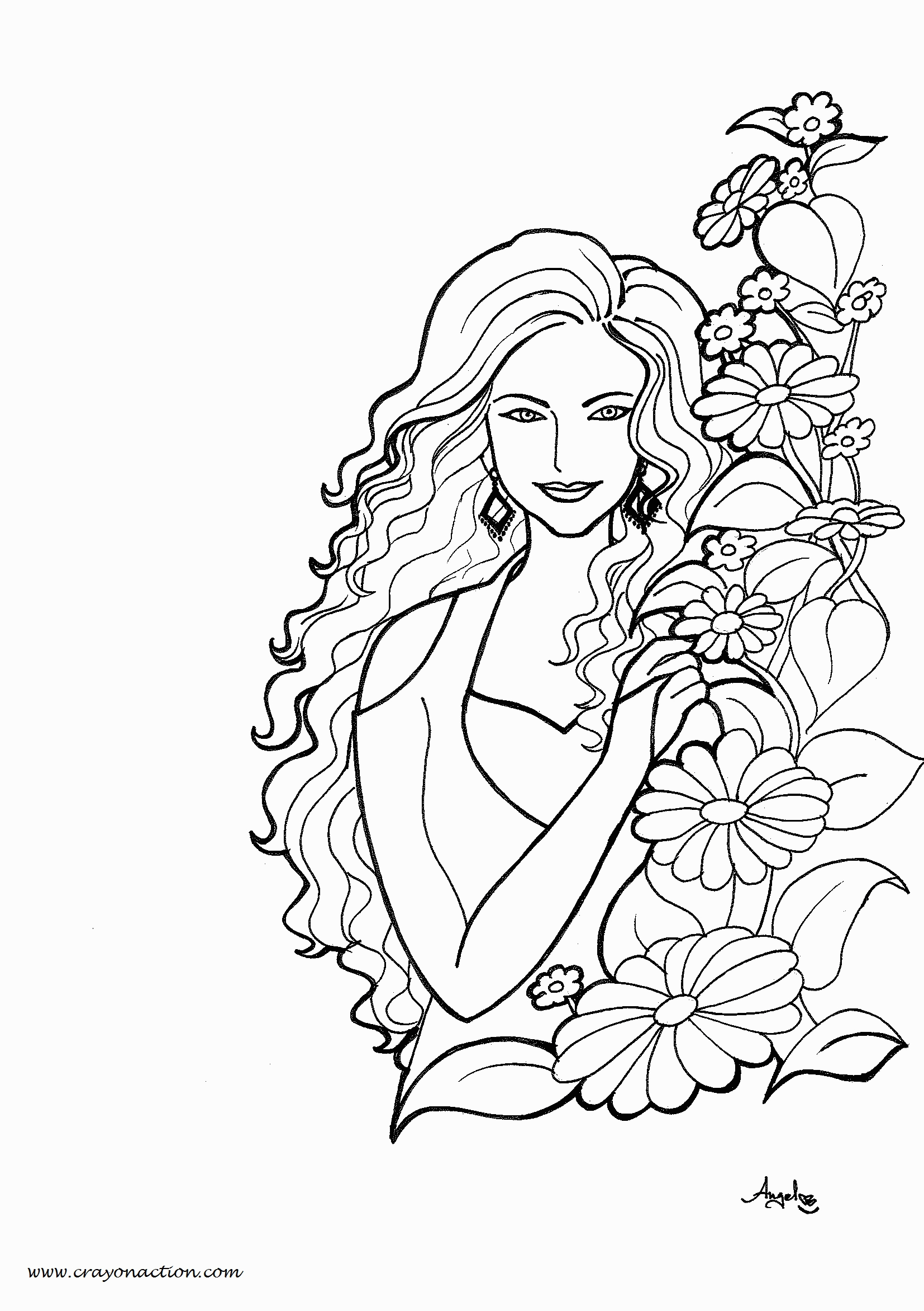 Beautiful Nature Coloring Pages Beautiful Woman Coloring Pages 5 1489