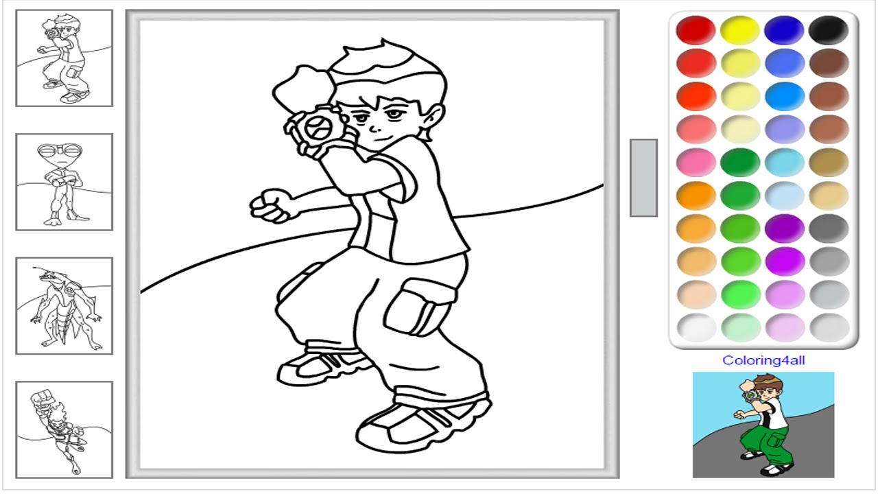 Ben 10 Coloring Pages Online Ben10 Coloring Game Ben10 Coloring Pages Game For Kids
