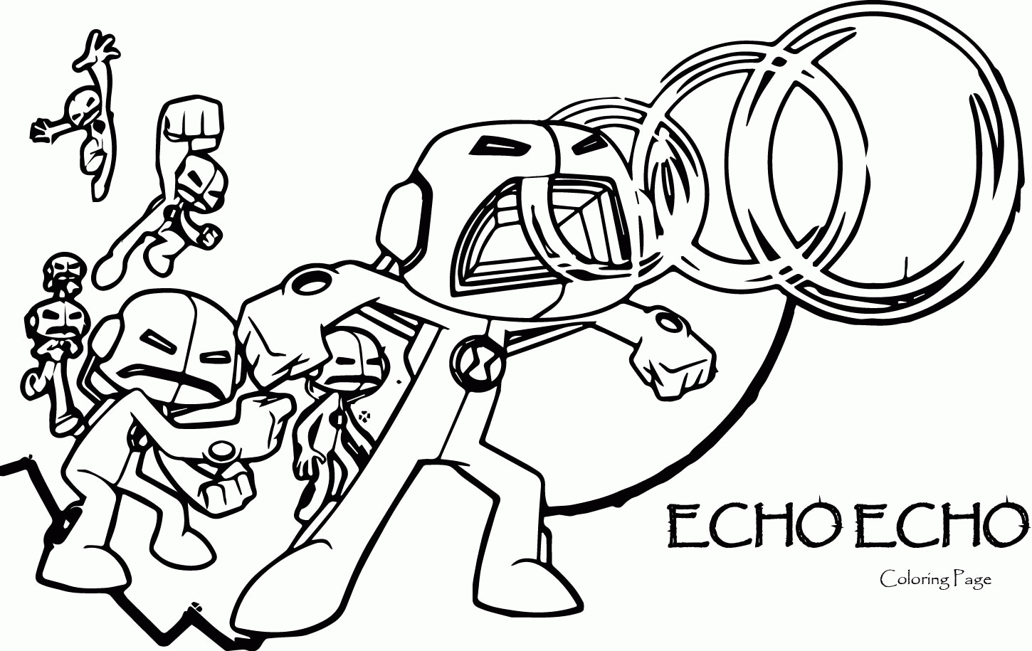 Ben 10 Coloring Pages Online Echo Echo Ben 10 Alien Force Coloring Page Wecoloringpage