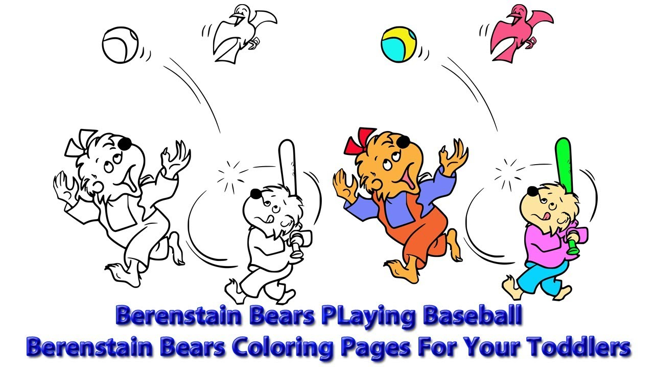 Berenstain Bears Coloring Pages Berenstain Bears Playing Baseball Berenstain Bears Coloring Pages For Your Toddlers