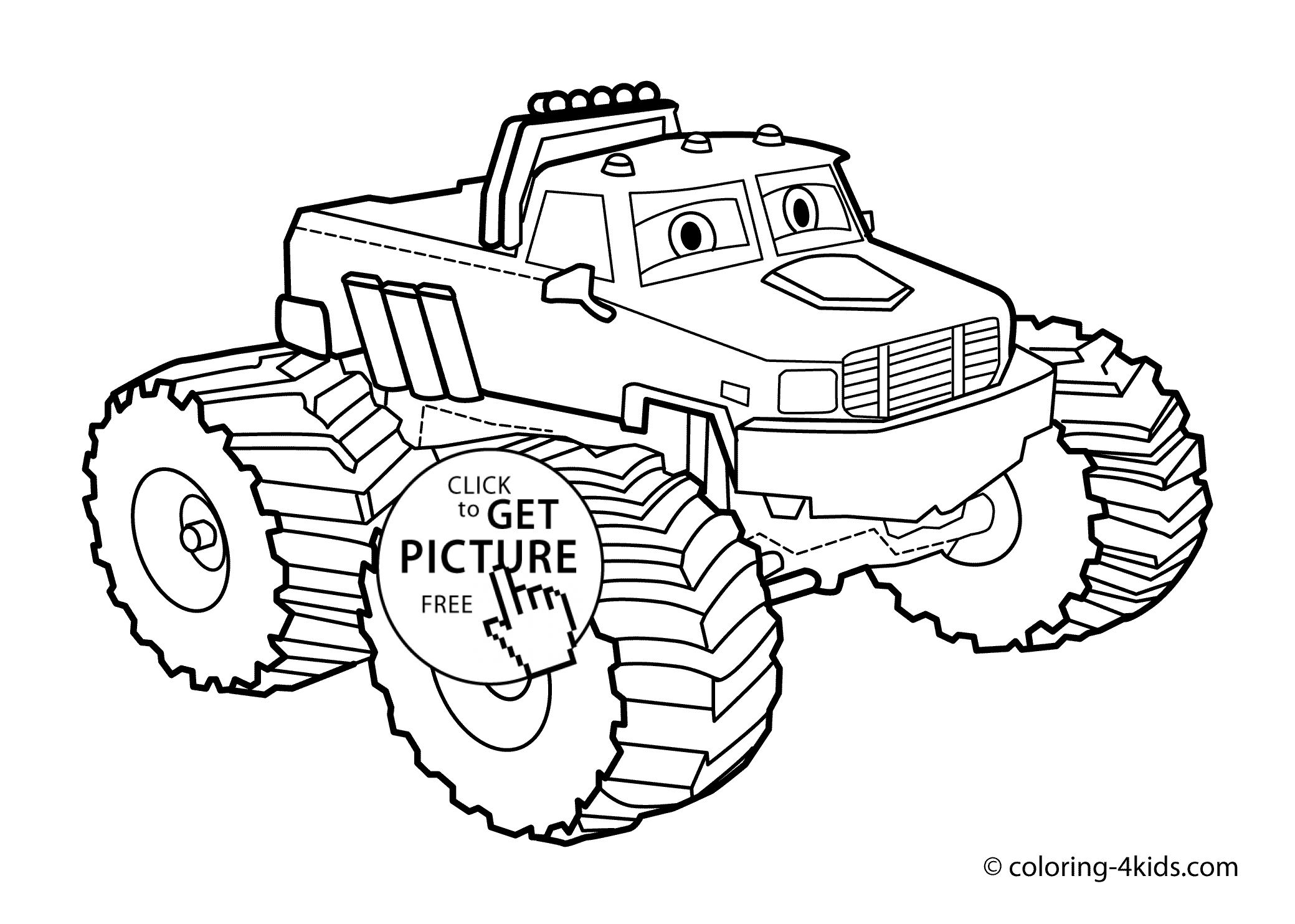 Big Truck Coloring Pages Monster Truck Coloring Page For Kids Monster Truck Coloring Books