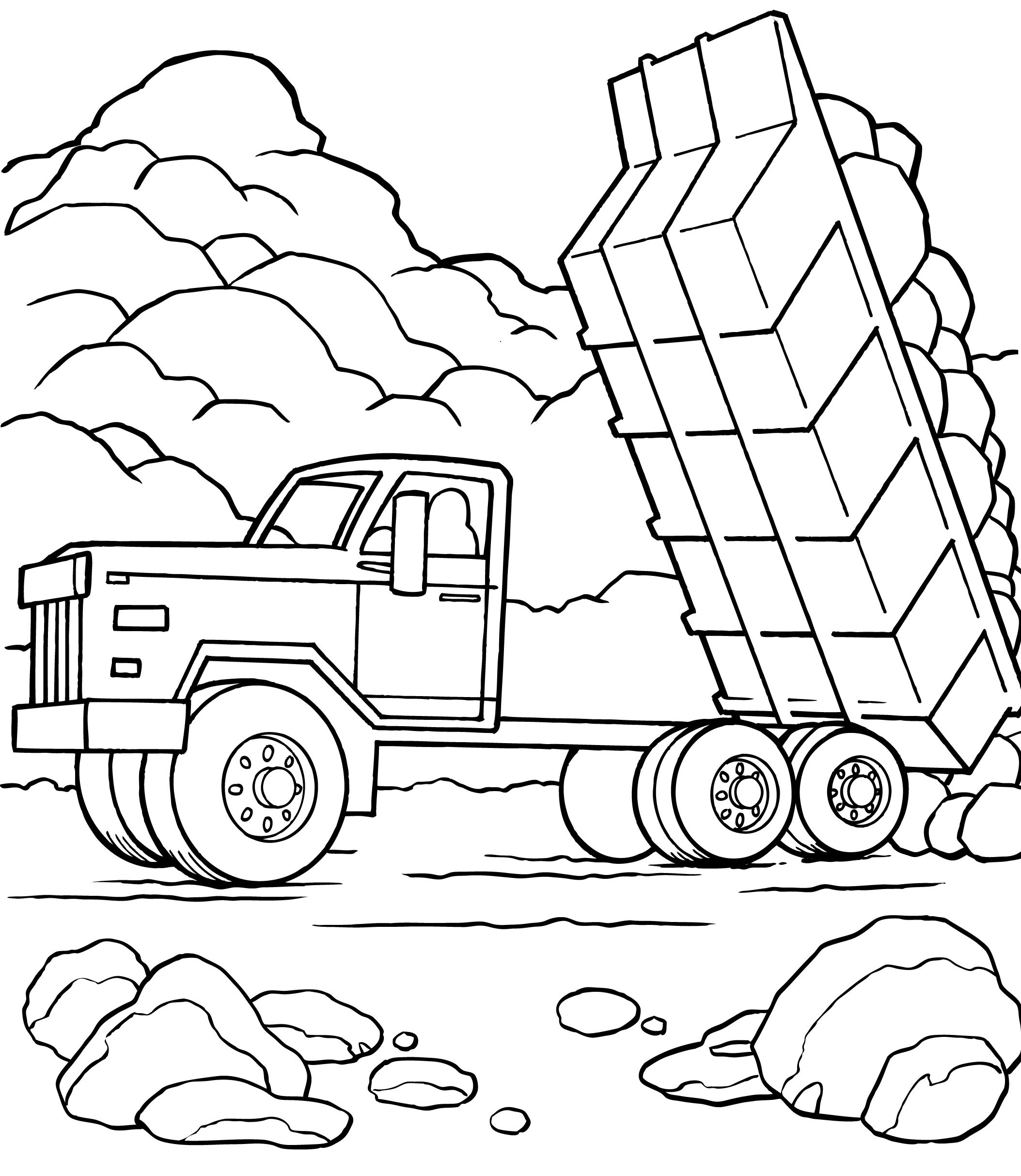 Big Truck Coloring Pages Truck Coloring Pages Dump Truck Printable Coloringstar
