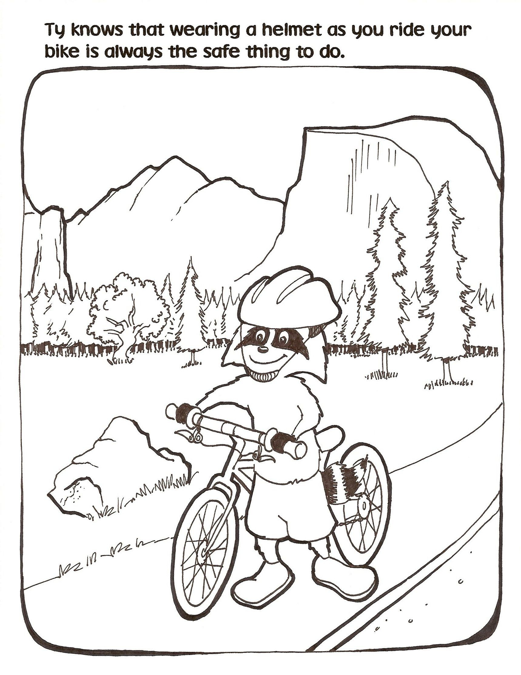 Bike Helmet Coloring Page Bicycle Safety Coloring Page Coloring Home