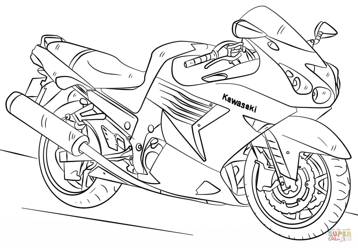 Bike Helmet Coloring Page Kawasaki Motorcycle Coloring Page Free Printable Coloring Pages