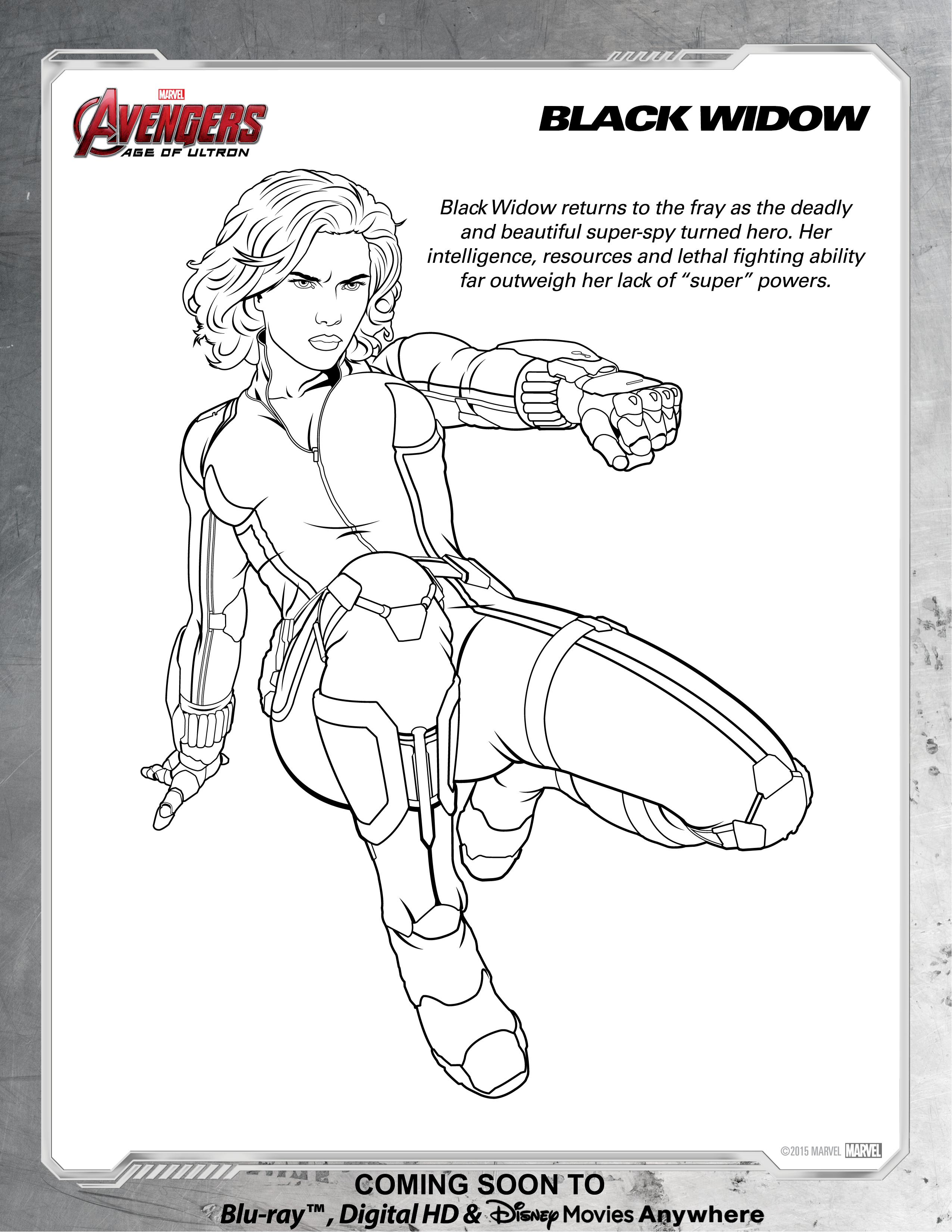 Black Widow Avengers Coloring Pages Avengers Black Widow Coloring Page Disney Movies