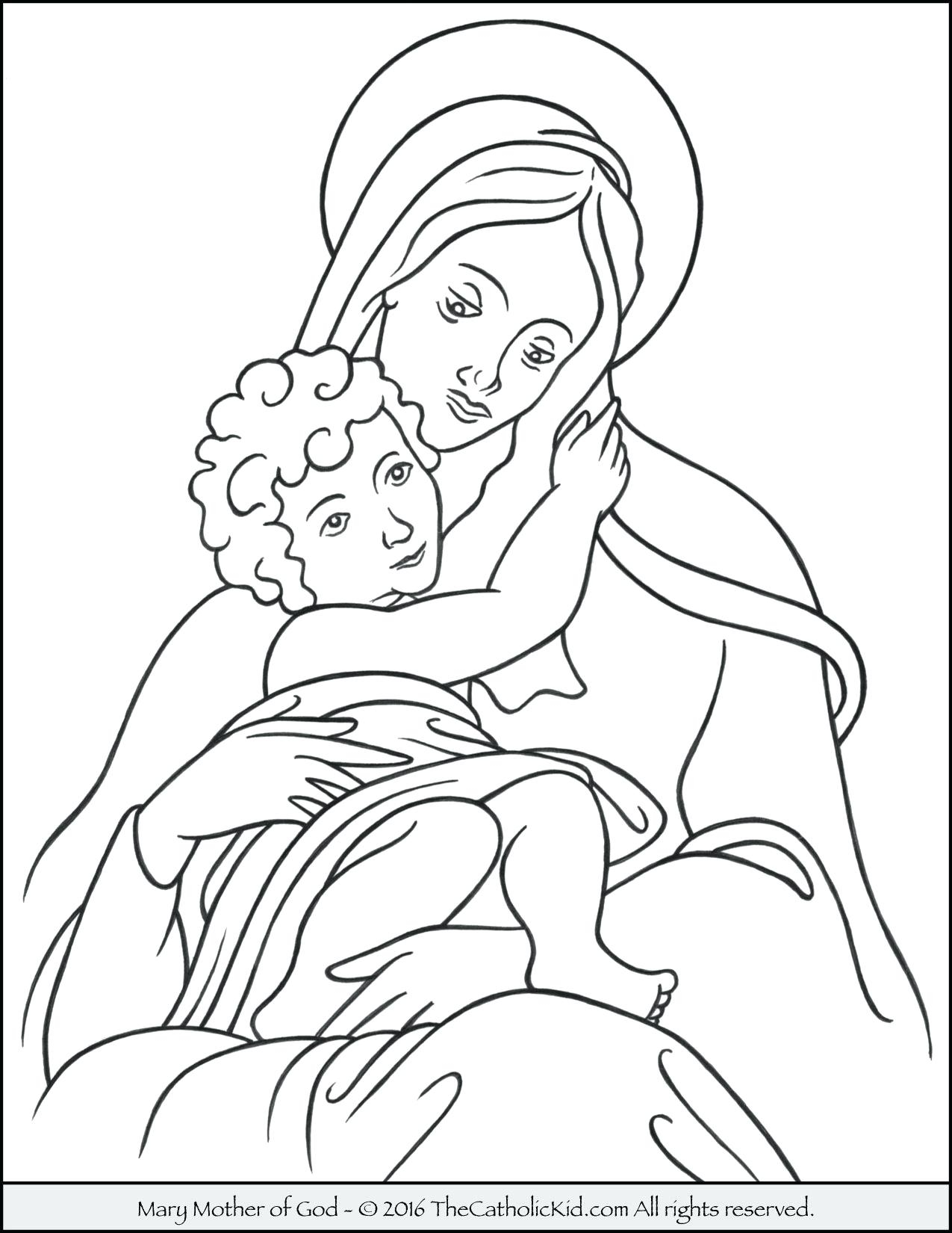 Blessed Mother Coloring Pages Mary Mother Of God Coloring Pages Reddogsheetco
