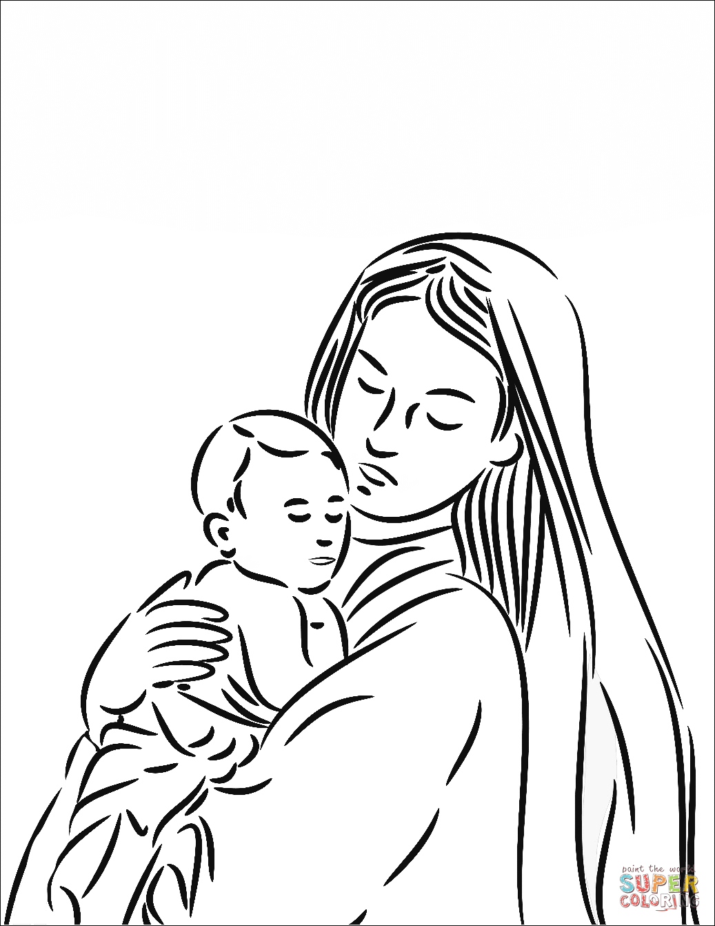Blessed Mother Coloring Pages Mary Mother Of Jesus Coloring Pages Free Printable Pictures