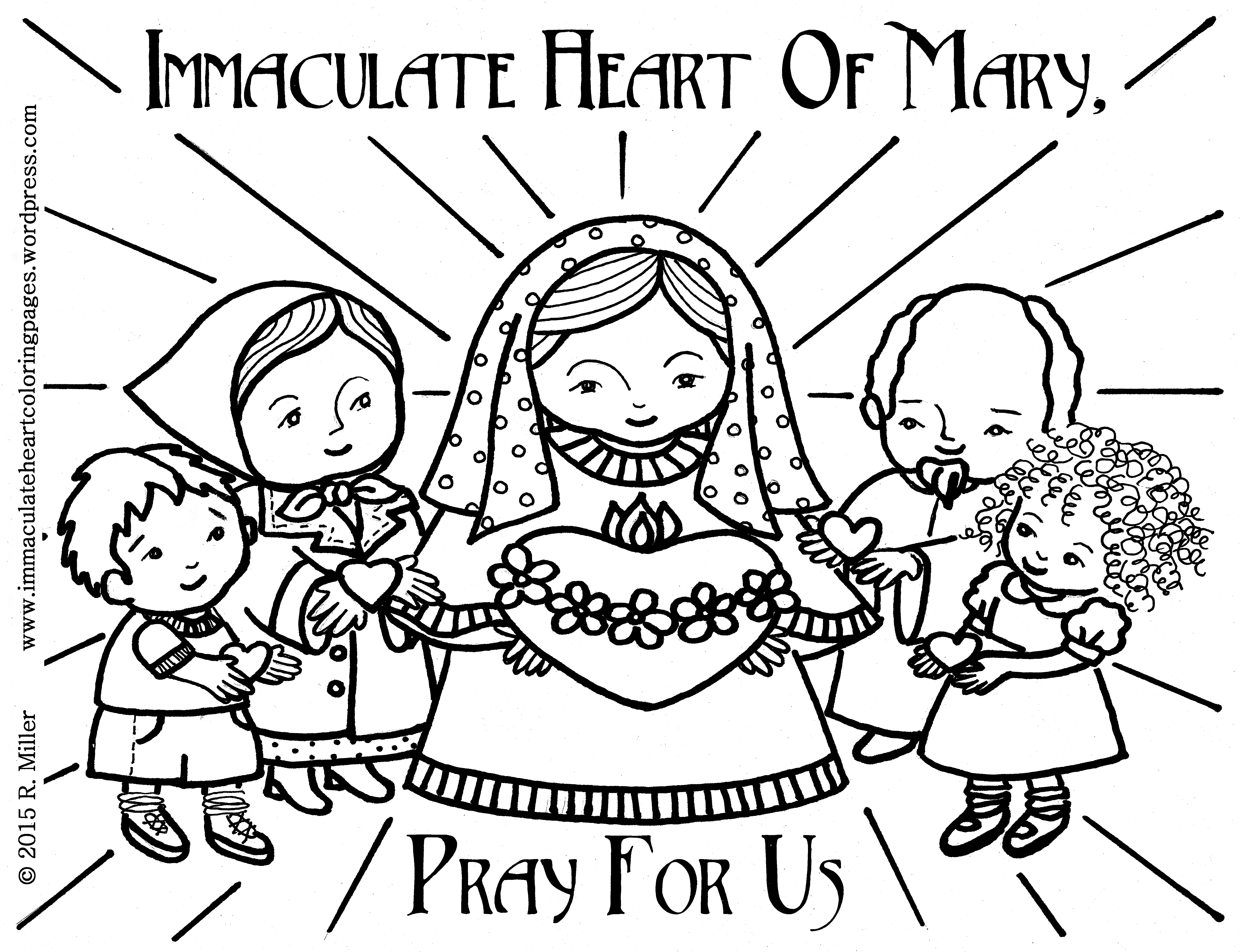 Blessed Mother Coloring Pages Our Lady Immaculate Heart Coloring Pages