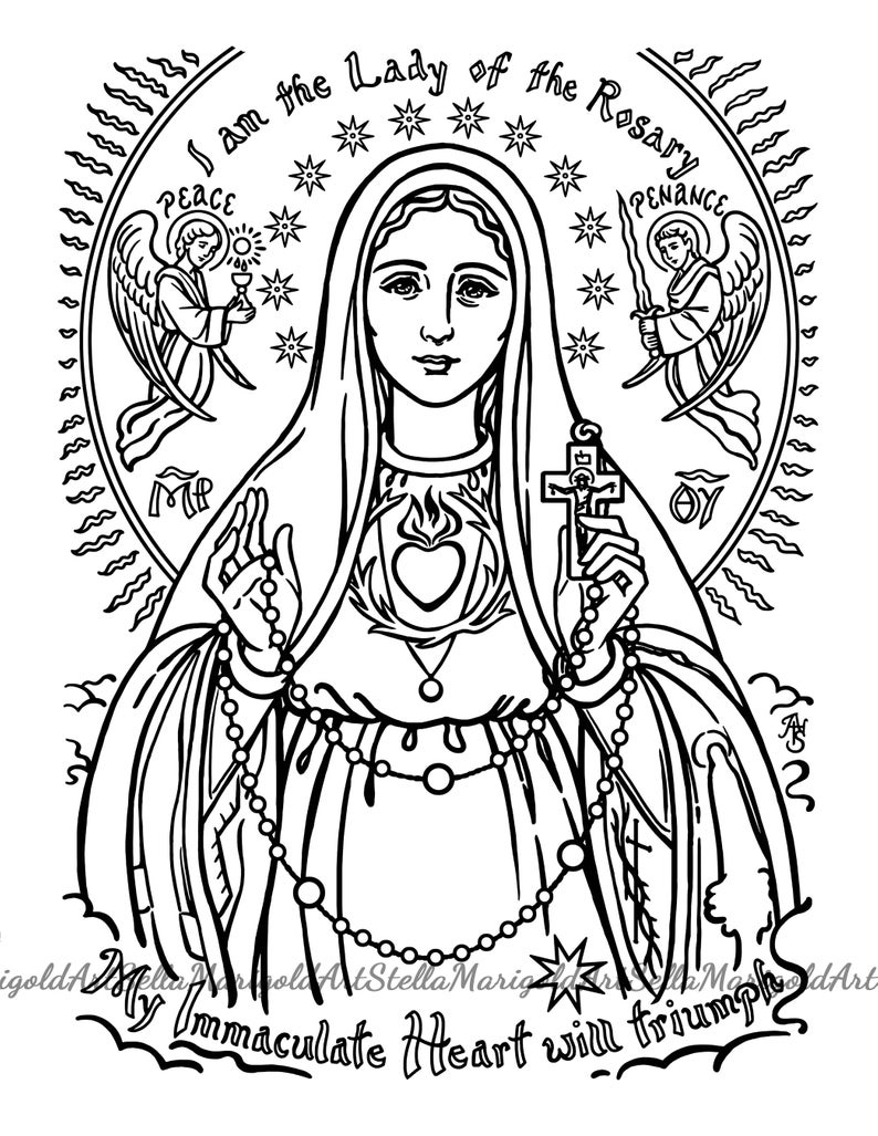 Blessed Mother Coloring Pages Our Lady Of Fatima Coloring Page