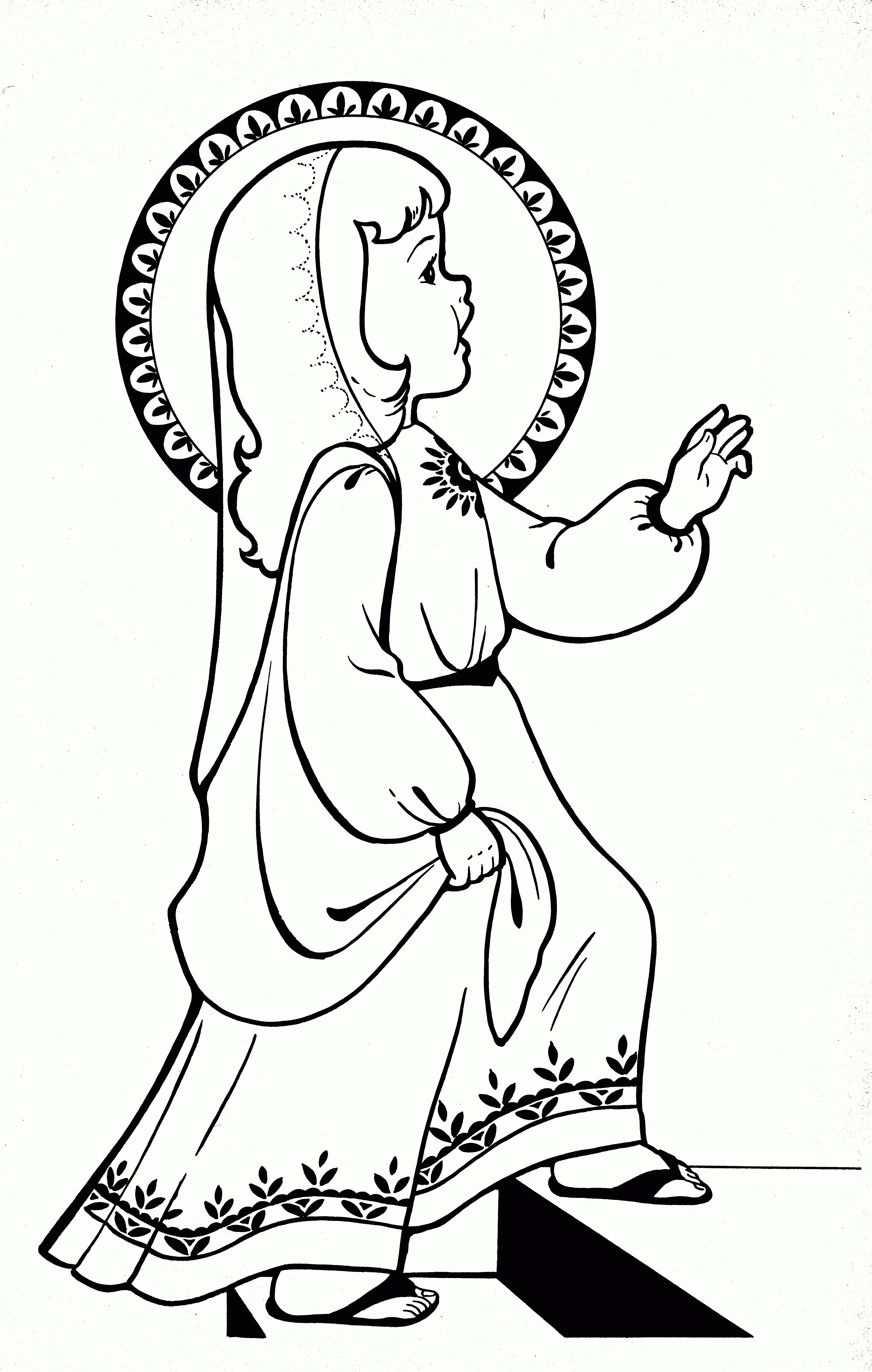 Blessed Mother Coloring Pages Virgin Mary Coloring Page Coloring Home
