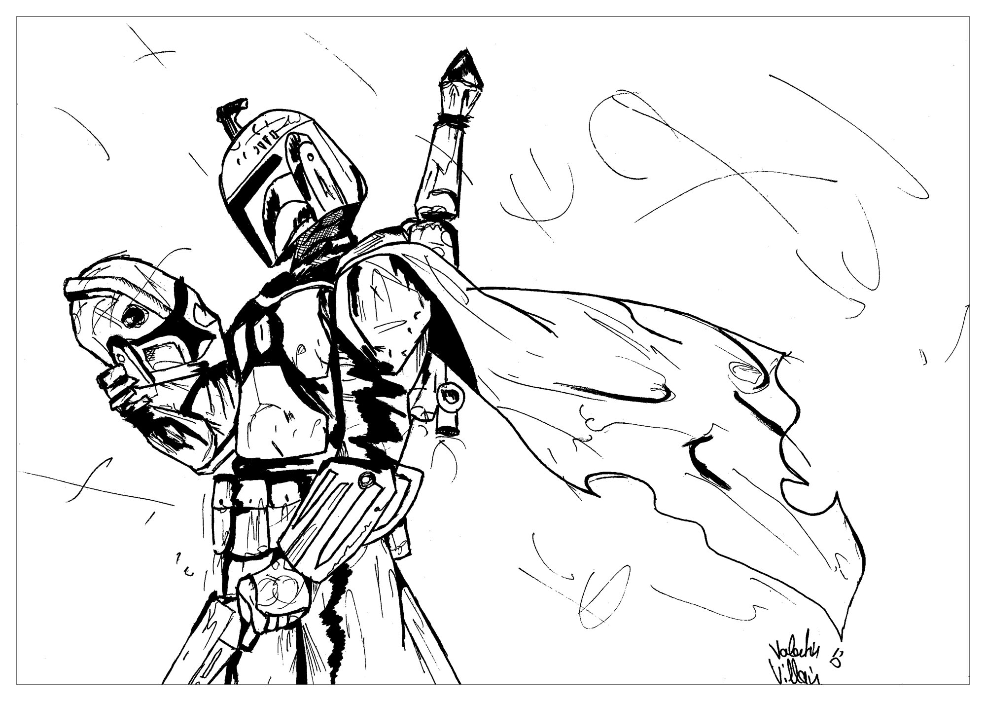 Boba Fett Coloring Page Star Wars Boba Fett Movies Adult Coloring Pages
