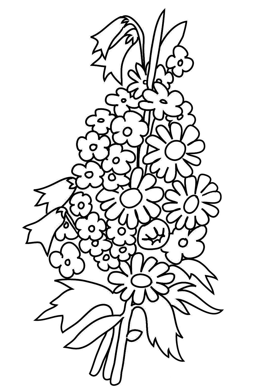 Bouquet Of Flowers Coloring Page Flower Coloring Pages