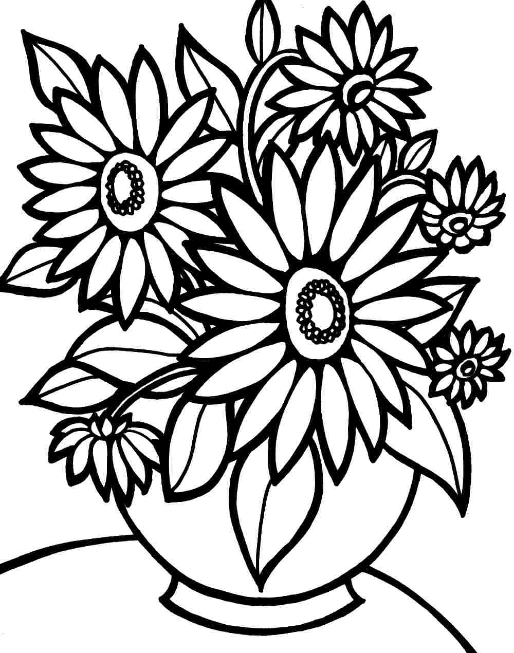 Bouquet Of Flowers Coloring Page Printable Flower Coloring Pages For Girls 14 N Colouring Pages Photo