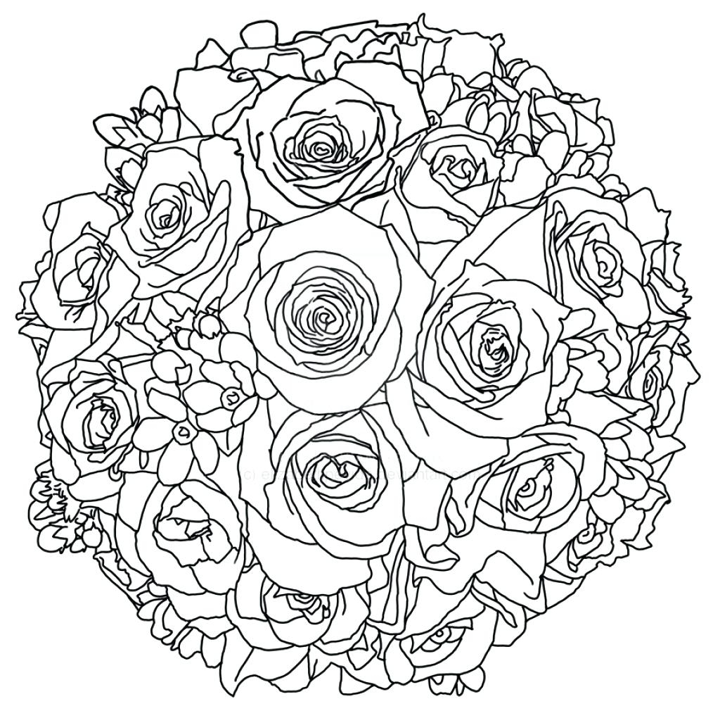 Bouquet Of Flowers Coloring Page Wedding Flowers Coloring Pages At Getdrawings Free For