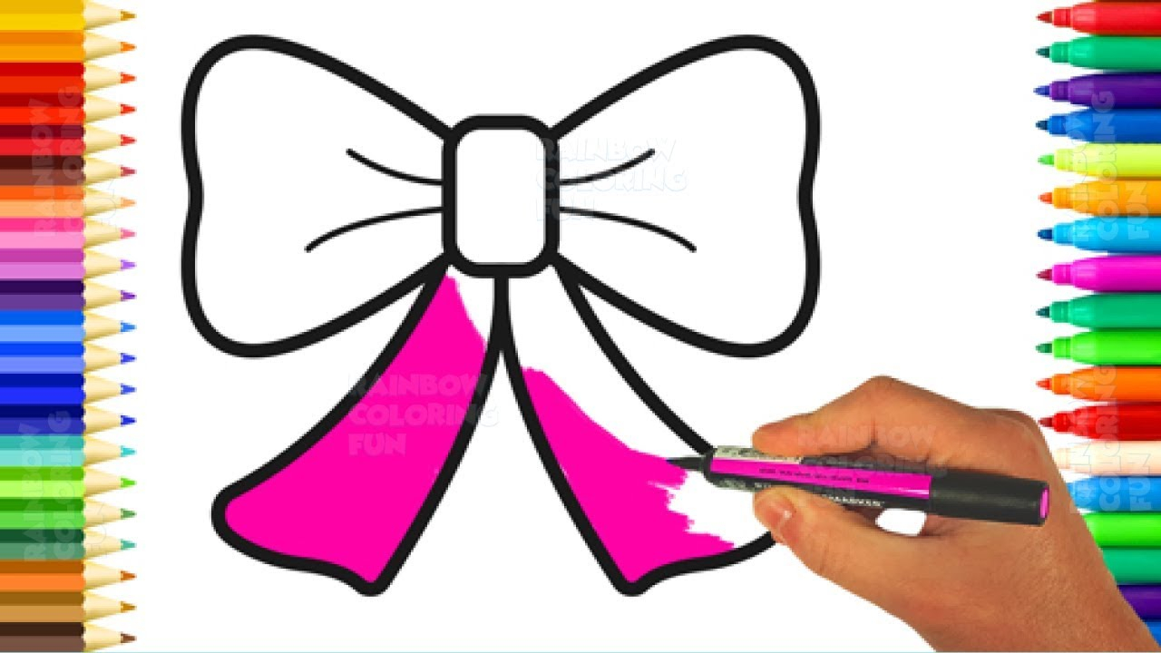 Bow Coloring Pages Cute Bow Coloring Pages And Drawings For Ba Art Colours For Kids