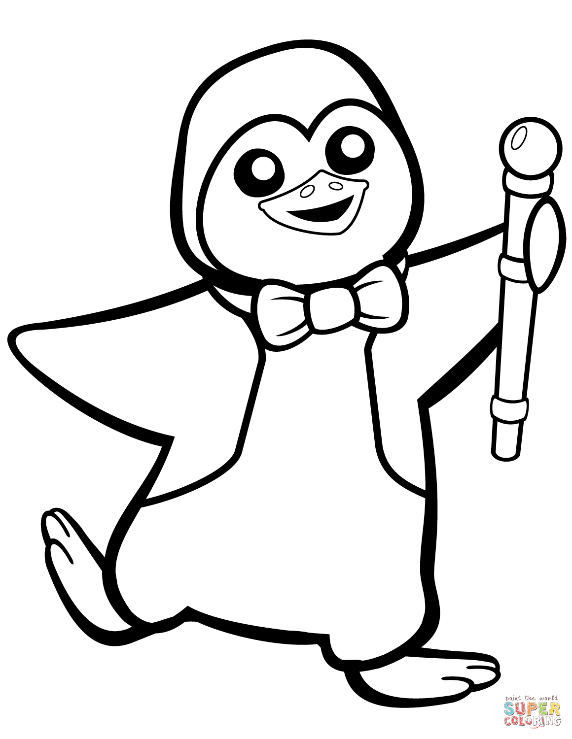 Bow Coloring Pages Funny Penguin With Bow Tie Coloring Page Free Printable Coloring Pages