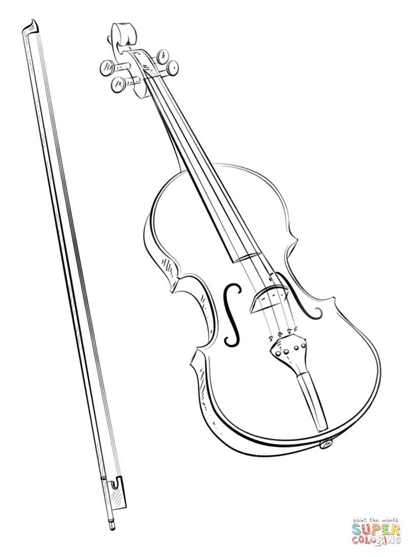 Bow Coloring Pages Violin And Bow Coloring Page Free Printable Coloring Pages