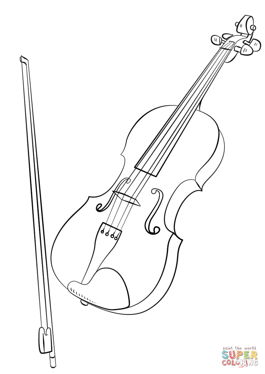 Bow Coloring Pages Violin And Bow Coloring Page Free Printable Coloring Pages
