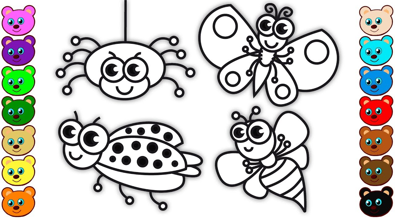 Bug Coloring Pages For Kids Coloring For Kids With Insects Bugs Coloring Pages For Children