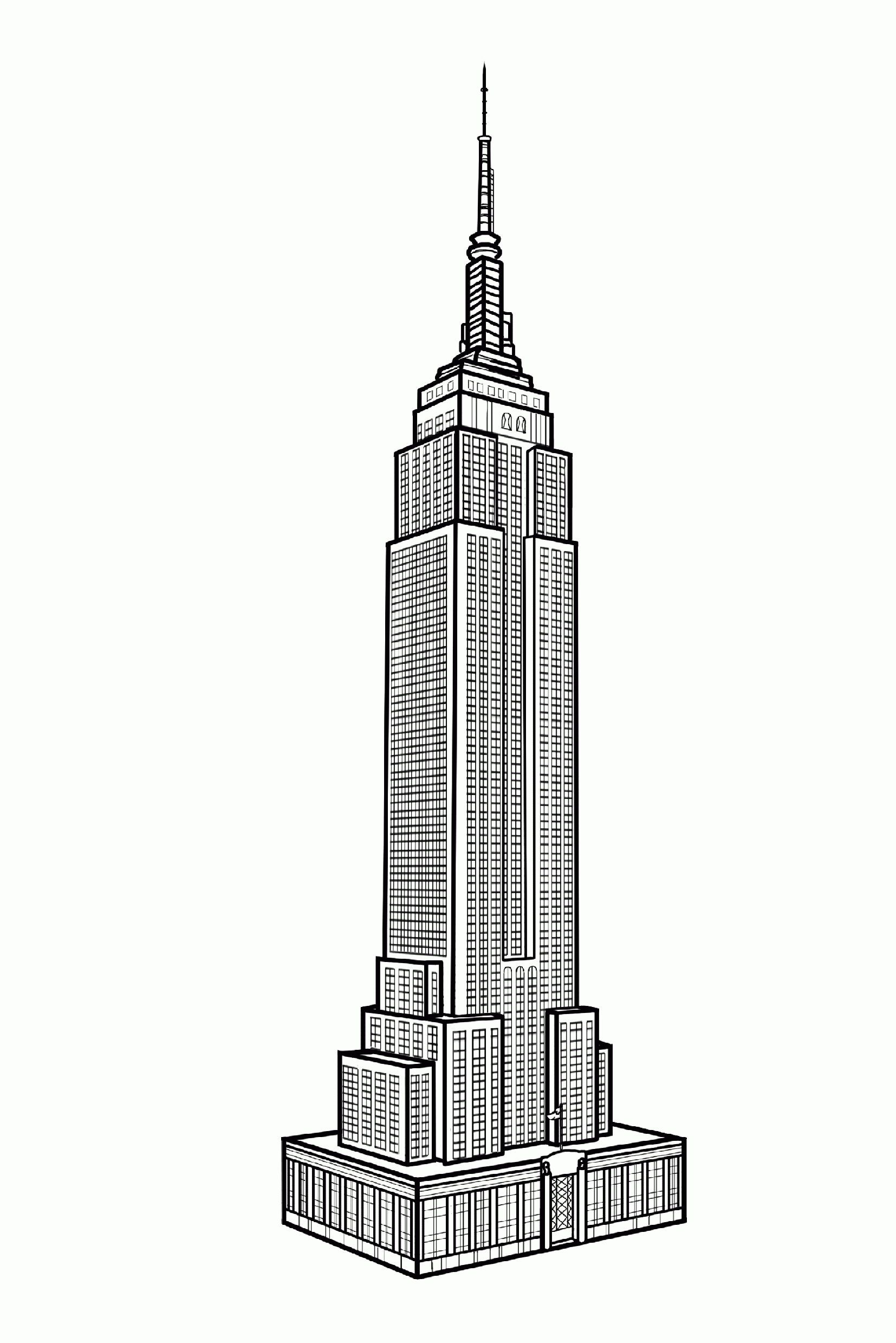 Building Coloring Page New York Empire State Building New York Adult Coloring Pages