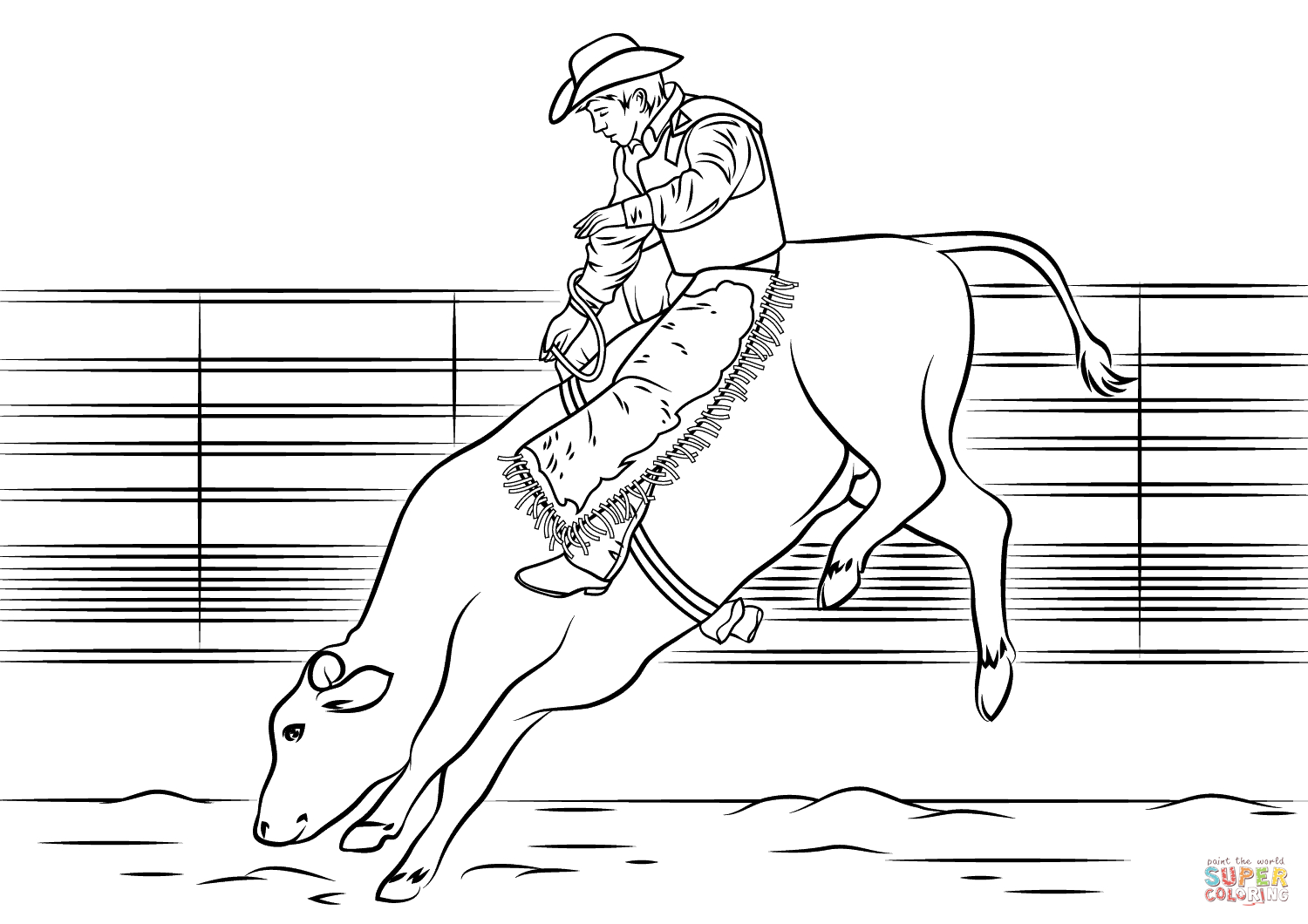 Bull Riding Coloring Pages Bull Riding Coloring Page Free Printable Coloring Pages